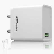 Portronics Adapto ONE POR-1103 3A Fast Charging Adapter with 3M Type C Cable (White) Portronics Adapto ONE POR-1103 3A Fast Charging Adapter with 3M Type C Cable (White)