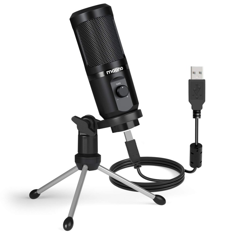 MAONO AU-PM461TR USB Condenser Unidirectional Mic for PC and Singing, Recording Microphone with Mic Gain for Gaming, Podcast, Studio, Vlogging (Black) MAONO AU-PM461TR USB Condenser Unidirectional Mic for PC and Singing, Recording Microphone with Mic Gain for Gaming, Podcast, Studio, Vlogging (Black)