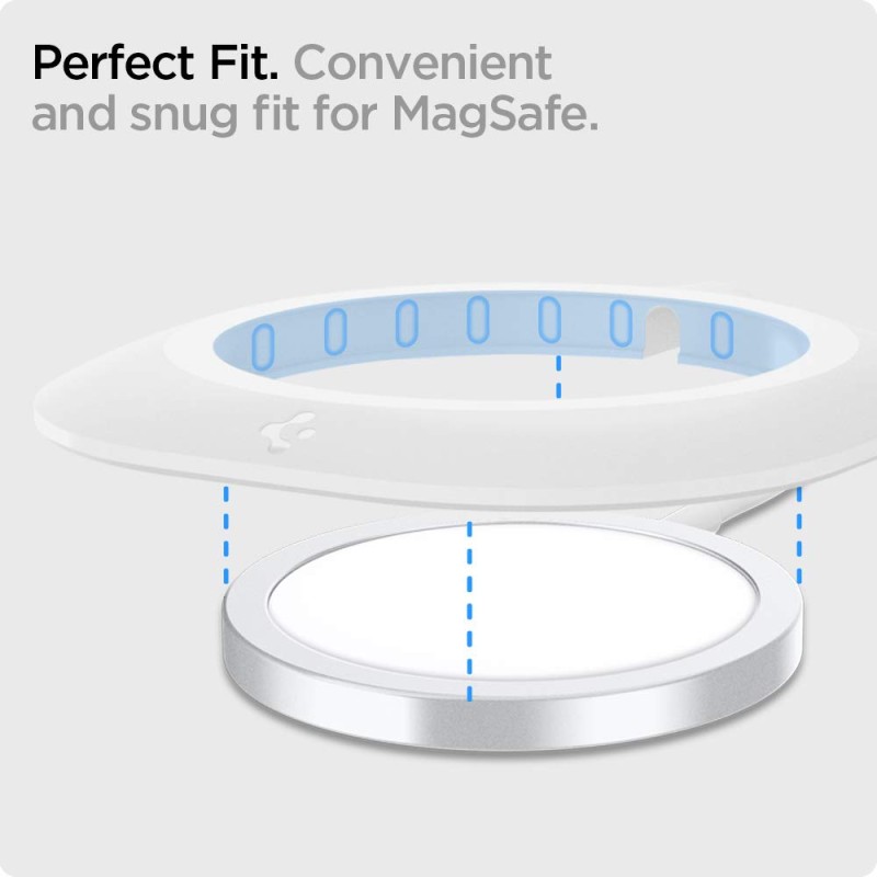 (Refurbished) Spigen for MagSafe Charger (2020/15W) Pad, Cover Case Mag Fit | Compatible with iPhone 17/16/15/14/13/12, AirPods Pro 3/2/1, AirPods 4/3 (Charger Not Included) - White (Refurbished) Spigen for MagSafe Charger (2020/15W) Pad, Cover Case Mag Fit | Compatible with iPhone 17/16/15/14/13/12, AirPods Pro 3/2/1, AirPods 4/3 (Charger Not Included) - White