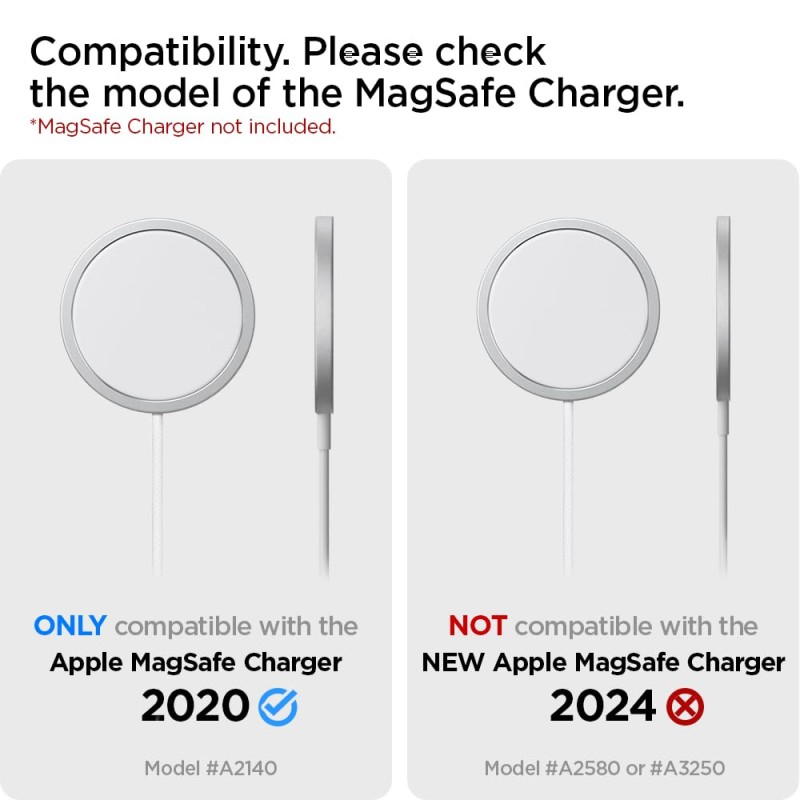 (Refurbished) Spigen for MagSafe Charger (2020/15W) Pad, Cover Case Mag Fit | Compatible with iPhone 17/16/15/14/13/12, AirPods Pro 3/2/1, AirPods 4/3 (Charger Not Included) - White (Refurbished) Spigen for MagSafe Charger (2020/15W) Pad, Cover Case Mag Fit | Compatible with iPhone 17/16/15/14/13/12, AirPods Pro 3/2/1, AirPods 4/3 (Charger Not Included) - White