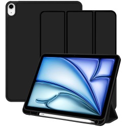 Robustrion Case Cover for iPad Air 11 inch Cover M2 / iPad Air 5th Generation Cover/iPad Air 4th Generation with [Pencil Holder] for iPad Air 11 inch 6th Generation/iPad Air 4 10.9 inch - Black