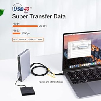 Cablecreation Usb-If Certified Usb 4 Thunderbolt 4/3, Usb4 40Gbps 100W Charging, 8K 30Hz Or Dual 4K 60Hz Video Cable Compatible For Laptop, Monitor (Black, 2.6Ft) Cablecreation Usb-If Certified Usb 4 Thunderbolt 4/3, Usb4 40Gbps 100W Charging, 8K 30Hz Or Dual 4K 60Hz Video Cable Compatible For Laptop, Monitor (Black, 2.6Ft)