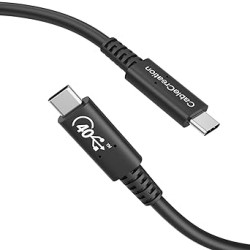 Cablecreation Usb-If Certified Usb 4 Thunderbolt 4/3, Usb4 40Gbps 100W Charging, 8K 30Hz Or Dual 4K 60Hz Video Cable Compatible For Laptop, Monitor (Black, 2.6Ft)