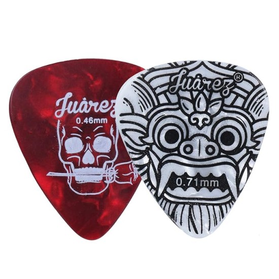 Juarez Extra Light Copper Wound Acoustic Guitar Strings Set – 0.010–0.048 Gauge, 7 Strings (Extra 1st String), Bright Copper Tone, Includes 2 Picks – For All Acoustic Guitars JAGSP300 Juarez Extra Light Copper Wound Acoustic Guitar Strings Set – 0.010–0.048 Gauge, 7 Strings (Extra 1st String), Bright Copper Tone, Includes 2 Picks – For All Acoustic Guitars JAGSP300