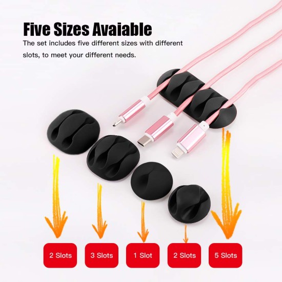 CC-949 10pcs/Set Multi-Purpose Cable Organizer Clips Cords Winders Earphone Charger Cable Wire Clamps Self-Adhesive Holder Fixer