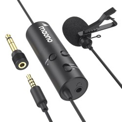 MAONO AU-103 Lavalier Omnidirectional Mobile Collar Mic with Noise Cancellation for YouTube Recording, The Condenser Microphone for PC, Singing, Vlogging, Gaming (Black)