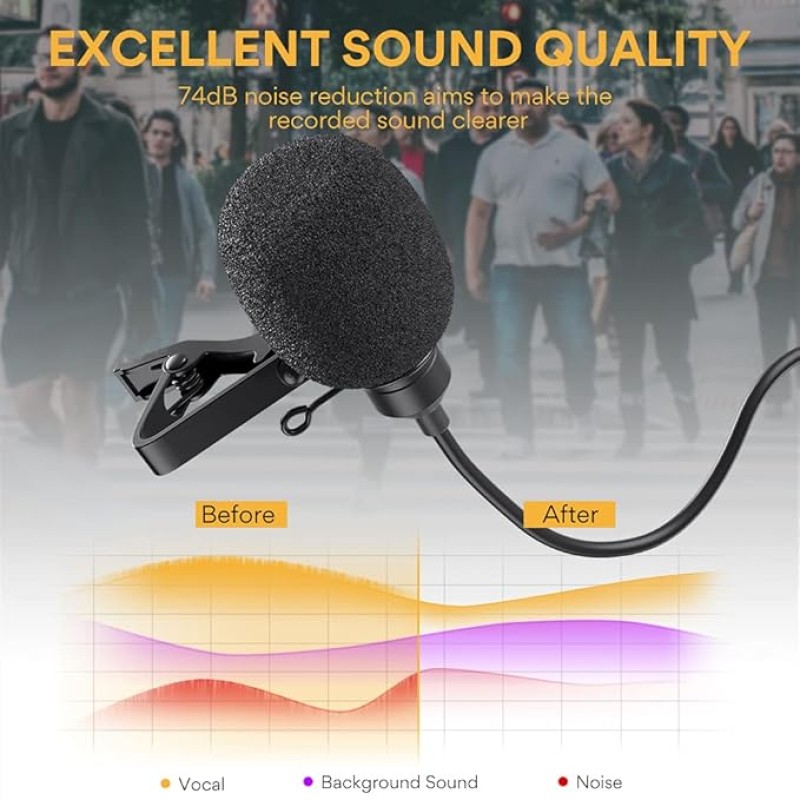 MAONO AU-103 Lavalier Omnidirectional Mobile Collar Mic with Noise Cancellation for YouTube Recording, The Condenser Microphone for PC, Singing, Vlogging, Gaming (Black) MAONO AU-103 Lavalier Omnidirectional Mobile Collar Mic with Noise Cancellation for YouTube Recording, The Condenser Microphone for PC, Singing, Vlogging, Gaming (Black)