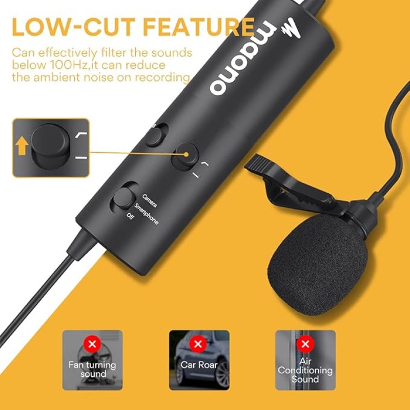 MAONO AU-103 Lavalier Omnidirectional Mobile Collar Mic with Noise Cancellation for YouTube Recording, The Condenser Microphone for PC, Singing, Vlogging, Gaming (Black) MAONO AU-103 Lavalier Omnidirectional Mobile Collar Mic with Noise Cancellation for YouTube Recording, The Condenser Microphone for PC, Singing, Vlogging, Gaming (Black)