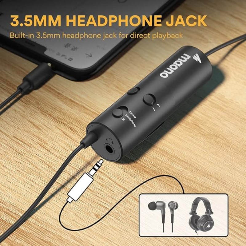 MAONO AU-103 Lavalier Omnidirectional Mobile Collar Mic with Noise Cancellation for YouTube Recording, The Condenser Microphone for PC, Singing, Vlogging, Gaming (Black) MAONO AU-103 Lavalier Omnidirectional Mobile Collar Mic with Noise Cancellation for YouTube Recording, The Condenser Microphone for PC, Singing, Vlogging, Gaming (Black)