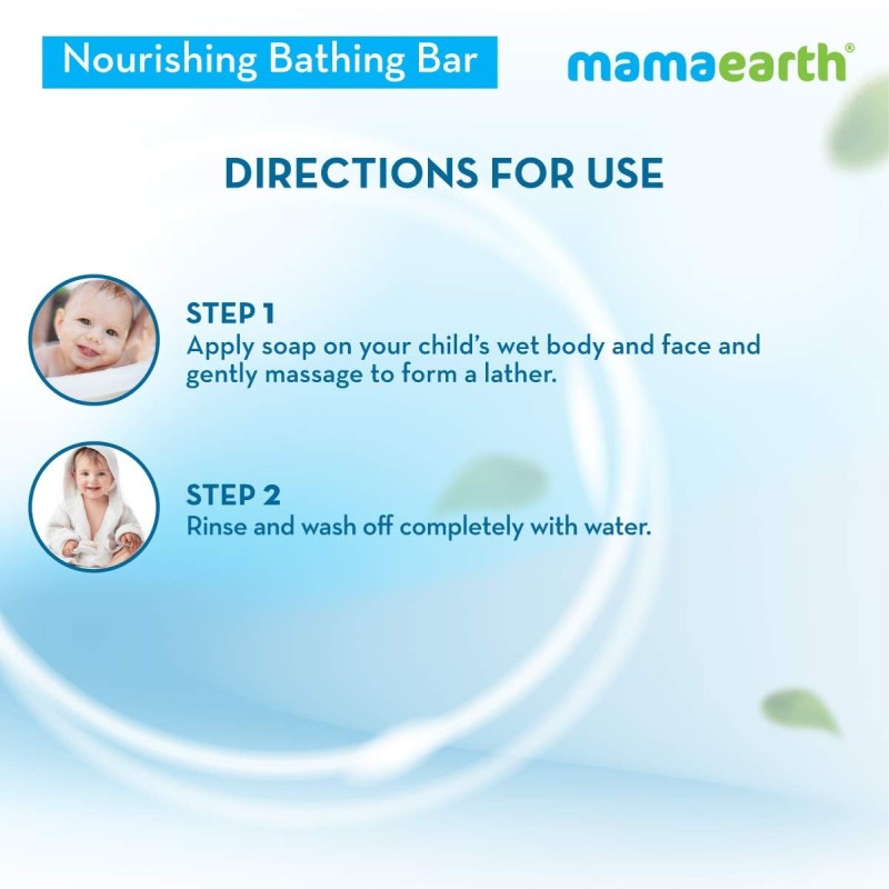 Mamaearth Fruit based Nourishing Clear Bathing Bar Baby Antibacterial Soap with Glycerine,SLS & paraben Free, For 2+ years age Kids � 75g x 5
