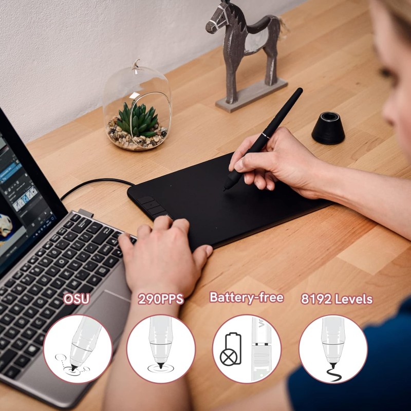 VEIKK VK640 Drawing Tablet 6x4 inch Portable Pen Tablet with 8192 Levels Battery-Free Stylus Graphic Tablet, 6 Shortcuts for Android Windows Mac OS and Chromebook, Support Tilt Function VEIKK VK640 Drawing Tablet 6x4 inch Portable Pen Tablet with 8192 Levels Battery-Free Stylus Graphic Tablet, 6 Shortcuts for Android Windows Mac OS and Chromebook, Support Tilt Function