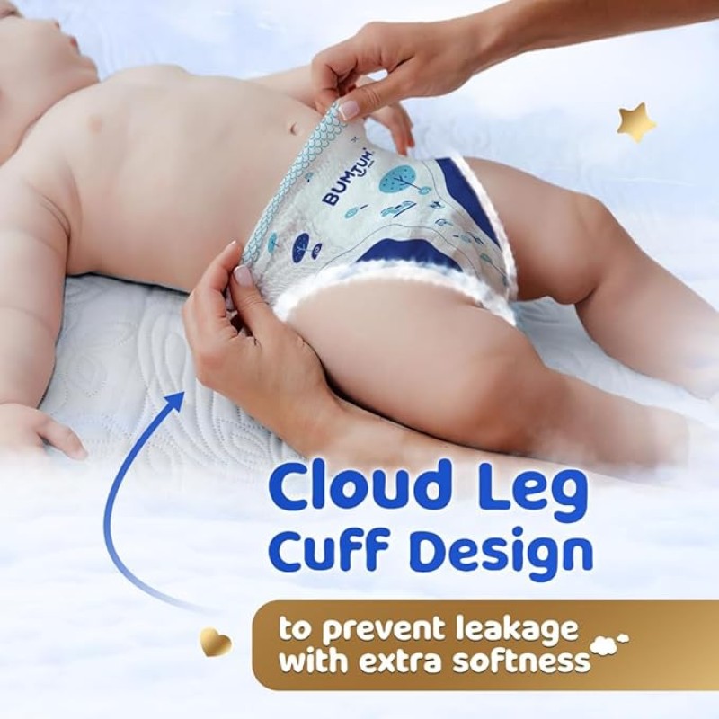 Bumtum Baby Diaper Pants, XL Size, 54 Count, Double Layer Leakage Protection Infused With Aloe Vera, Cottony Soft High Absorb Technology (Pack of 1) Bumtum Baby Diaper Pants, XL Size, 54 Count, Double Layer Leakage Protection Infused With Aloe Vera, Cottony Soft High Absorb Technology (Pack of 1)