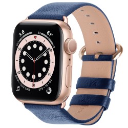 Fullmosa Leather Band Compatible with Apple Watch 38mm 40mm 41mm 42mm 44mm 45mm 49mm Women Men Band Strap for iWatch SE2/SE/8/7/6/5/4/3/2/1,38mm 40mm 41mm Dark Blue