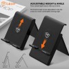Tukzer Tabletop Foldable & Portable Desktop Telescopic Smartphone Tablet Table Stand with Adjustable Height, Angle & Silicone Pad Supports Upto 11 inches(27cm) Tab for Android & Mobile, Silver - TZ-T9 Tukzer Tabletop Foldable & Portable Desktop Telescopic Smartphone Tablet Table Stand with Adjustable Height, Angle & Silicone Pad Supports Upto 11 inches(27cm) Tab for Android & Mobile, Silver - TZ-T9