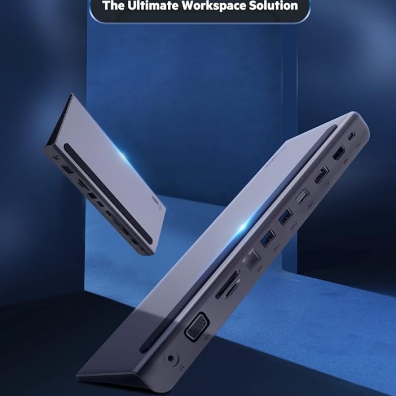 Belkin USB C Hub, 11-in-1 MultiPort Adapter Dock with 4K HDMI, DP, VGA, USB-C 100W PD Pass-Through Charging, 3 USB A, Gigabit Ethernet, SD, MicroSD, 3.5mm Ports for MacBook Pro, Air, XPS and More Belkin USB C Hub, 11-in-1 MultiPort Adapter Dock with 4K HDMI, DP, VGA, USB-C 100W PD Pass-Through Charging, 3 USB A, Gigabit Ethernet, SD, MicroSD, 3.5mm Ports for MacBook Pro, Air, XPS and More