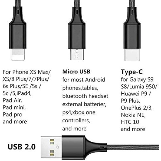 Dyazo 30 Watt Qualcomm 3.0 Fast Charging Dual USB Port CAR Mobile Charger QC 3.0 2.4 A with Free 3 in 1 Cable Fast Charging Compatible with Samsung Galaxy iPhone XR X 8 7 6 5 Moto LG & More