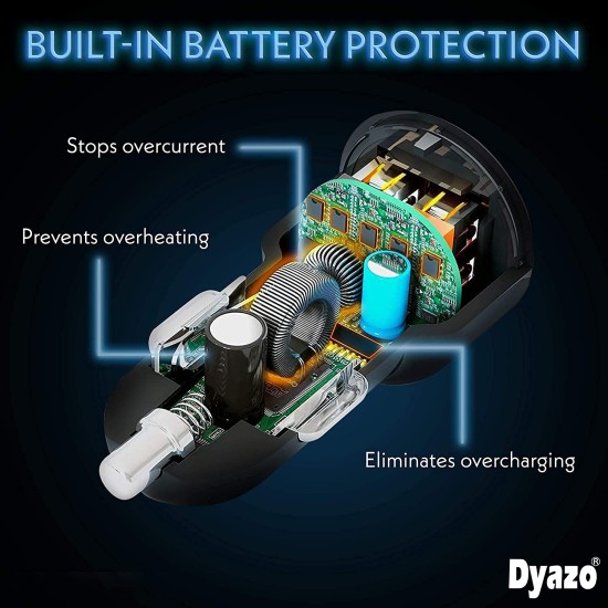 Dyazo 30 Watt Qualcomm 3.0 Fast Charging Dual USB Port CAR Mobile Charger QC 3.0 2.4 A with Free 3 in 1 Cable Fast Charging Compatible with Samsung Galaxy iPhone XR X 8 7 6 5 Moto LG & More