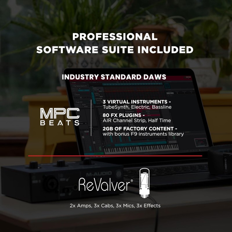 M-Audio M-Track Solo � USB Audio Interface for Recording, Streaming and Podcasting with XLR, Line and DI Inputs, Plus a Software Suite Included