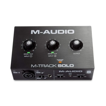 M-Audio M-Track Solo � USB Audio Interface for Recording, Streaming and Podcasting with XLR, Line and DI Inputs, Plus a Software Suite Included