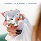 Maxjoy Compatible AirPods Pro Case Cover, Clear Cute Protective Case with Keychain Strap Hard Shockproof Floral Cover for Women Girls Men Compatible with Apple AirPods Pro 3 Charging Case, Flower