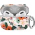 Maxjoy Compatible AirPods Pro Case Cover, Clear Cute Protective Case with Keychain Strap Hard Shockproof Floral Cover for Women Girls Men Compatible with Apple AirPods Pro 3 Charging Case, Flower