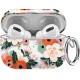 Maxjoy Compatible AirPods Pro Case Cover, Clear Cute Protective Case with Keychain Strap Hard Shockproof Floral Cover for Women Girls Men Compatible with Apple AirPods Pro 3 Charging Case, Flower