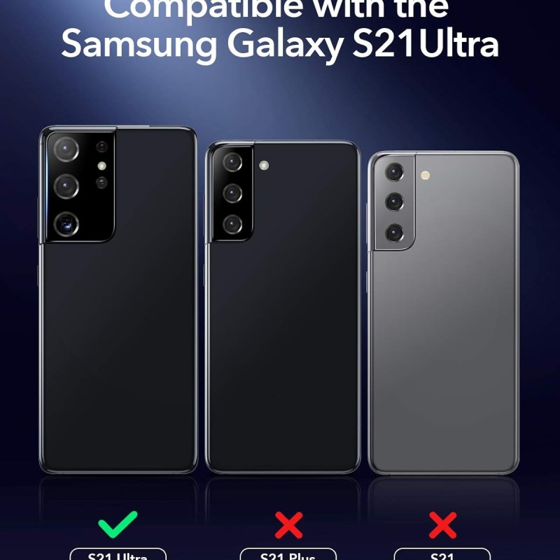 ESR for Samsung Galaxy S21 Ultra Camera Lens Protectors(2021), 2 Pack, Individual Lens Protectors with Aluminum Edging, Military-Grade Protection, Scratch-Resistant, Ultra-thin Tempered Glass, Black ESR for Samsung Galaxy S21 Ultra Camera Lens Protectors(2021), 2 Pack, Individual Lens Protectors with Aluminum Edging, Military-Grade Protection, Scratch-Resistant, Ultra-thin Tempered Glass, Black
