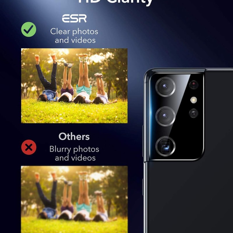 ESR for Samsung Galaxy S21 Ultra Camera Lens Protectors(2021), 2 Pack, Individual Lens Protectors with Aluminum Edging, Military-Grade Protection, Scratch-Resistant, Ultra-thin Tempered Glass, Black ESR for Samsung Galaxy S21 Ultra Camera Lens Protectors(2021), 2 Pack, Individual Lens Protectors with Aluminum Edging, Military-Grade Protection, Scratch-Resistant, Ultra-thin Tempered Glass, Black