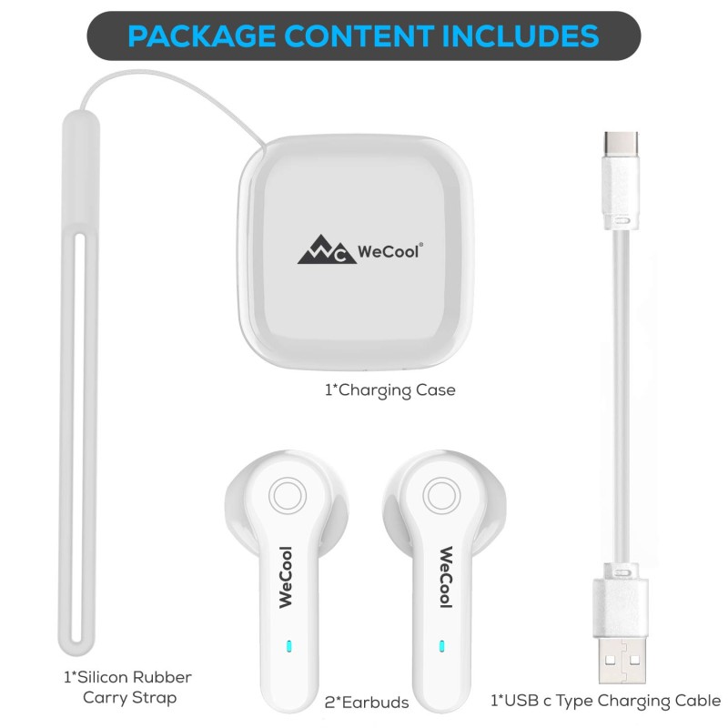 Wecool Moonwalk M2 in Ear True Wireless Earbuds with Smart Touch Control and High Bass HD Sound Quality IPX5 TWS Bluetooth Earphones with Digital Display (White) Wecool Moonwalk M2 in Ear True Wireless Earbuds with Smart Touch Control and High Bass HD Sound Quality IPX5 TWS Bluetooth Earphones with Digital Display (White)