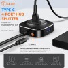 Tukzer USB C Hub Ultra-Slim USB-C Superspeed Adapter with 4 USB 3.0 Ports USB Type C Hub for All Laptops and More USB Type C Devices (TZ-U13 Black) Tukzer USB C Hub Ultra-Slim USB-C Superspeed Adapter with 4 USB 3.0 Ports USB Type C Hub for All Laptops and More USB Type C Devices (TZ-U13 Black)