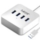 Tukzer 4-Ports USB A to USB 3.0 HUB with High-Speed Data Transfer & Fast Charing Ports, Compatible for MacBook Air, Mac Mini, iMac Pro, Microsoft Surface, UltraBooks, Laptop, Notebook, Desktop (White)