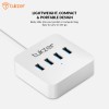 Tukzer 4-Ports USB A to USB 3.0 HUB with High-Speed Data Transfer & Fast Charing Ports, Compatible for MacBook Air, Mac Mini, iMac Pro, Microsoft Surface, UltraBooks, Laptop, Notebook, Desktop (White)