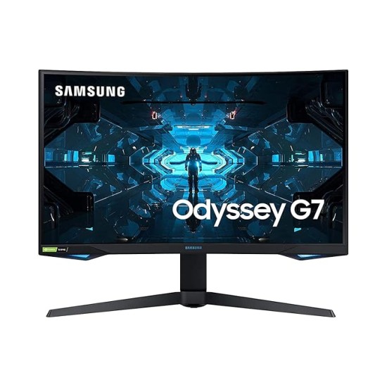 Samsung 32-inch(80cm) Odyssey G7 Gaming, 240 Hz, 1ms, 2K, Curved Monitor, HAS, WQHD, QLED, HDR600, G-Sync Compatible, 2560 x 1440 Pixels (LC32G75TQSWXXL, Black)