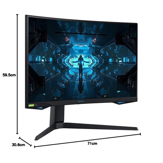 Samsung 32-inch(80cm) Odyssey G7 Gaming, 240 Hz, 1ms, 2K, Curved Monitor, HAS, WQHD, QLED, HDR600, G-Sync Compatible, 2560 x 1440 Pixels (LC32G75TQSWXXL, Black)