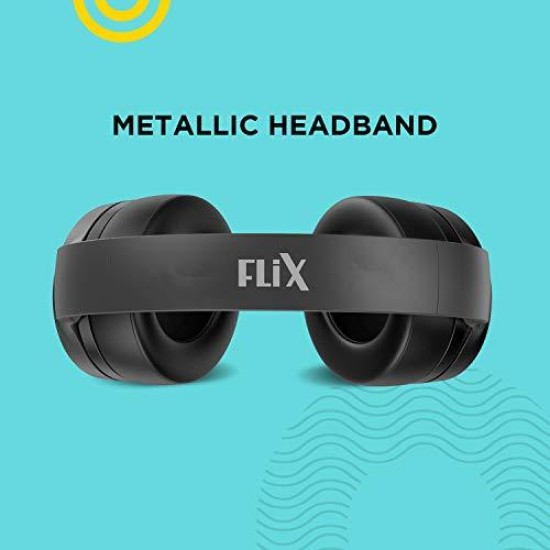 FLiX (Beetel) X1 Over-Ear Wireless BT 5.0 Headphone with Builtin Mic,40MM Drivers for Immersive Audio with Thumping Bass,Upto 20H Playback,AUX & SD Card Support,Voice Assistant (Black)(XBH-H10)