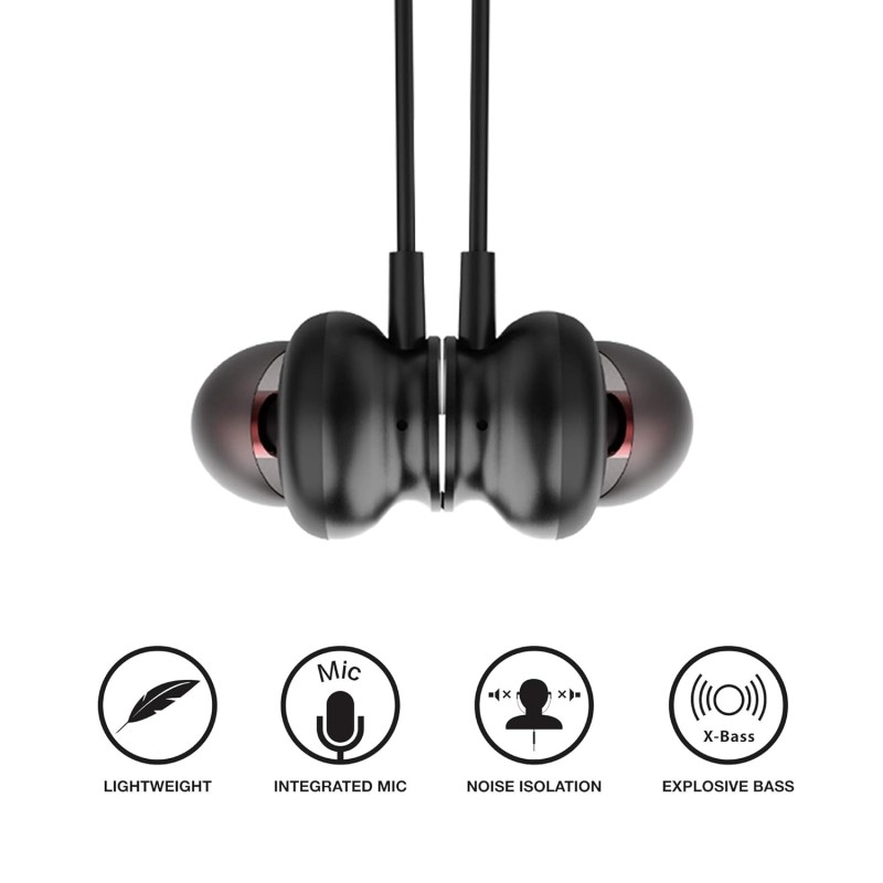 Flix (Beetel) Tone 120 Wired in Ear Earphones with Mic (Black)