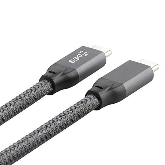 iEDS USB 3.1 Gen 2 Type C PD 20 Gbps 100W 5A 4K Video USB-C to USB-C Cable with E-Marker Chip 2M for Charging Adapter - Grey