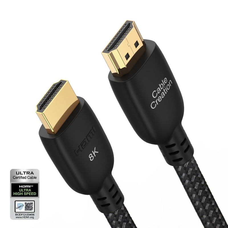 CableCreation 8K HDMI Cable 2.1 3.3 Feet, Braided Ultra High Speed HDMI Cable 48Gbps 8K@60Hz, 4K@120Hz 144Hz eARC HDR HDCP 2.2 & 2.3 Compatible with PS5, PS4, Xbox Series X, Roku TV (Black) CableCreation 8K HDMI Cable 2.1 3.3 Feet, Braided Ultra High Speed HDMI Cable 48Gbps 8K@60Hz, 4K@120Hz 144Hz eARC HDR HDCP 2.2 & 2.3 Compatible with PS5, PS4, Xbox Series X, Roku TV (Black)