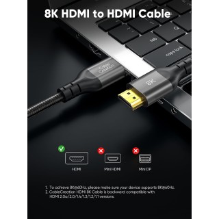 Hdcp Samsung Tv JSAUX 8K HDMI Cable 48Gbps Ultra High Speed