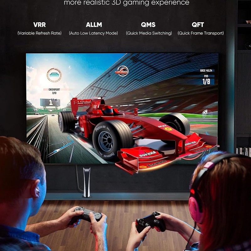 CableCreation 8K HDMI Cable 3.3 Feet, 48Gbps 4K 8K/60Hz HDMI Cable eARC HDR HDCP 2.2 2.3 Compatible with PS5, PS4, Xbox Series X, MacBook Pro 2021, Roku TV, Sony TV, Samsung TV, PC, Laptop, Grey CableCreation 8K HDMI Cable 3.3 Feet, 48Gbps 4K 8K/60Hz HDMI Cable eARC HDR HDCP 2.2 2.3 Compatible with PS5, PS4, Xbox Series X, MacBook Pro 2021, Roku TV, Sony TV, Samsung TV, PC, Laptop, Grey