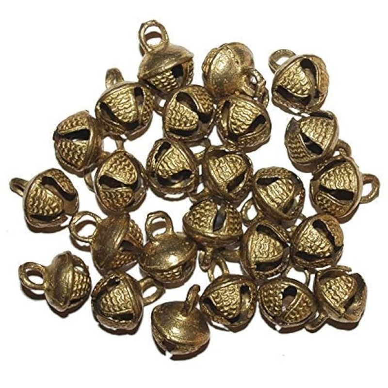 UAPAN Brass Ghungroo Ankle Bells Loose Beads (50 Nos), Gold UAPAN Brass Ghungroo Ankle Bells Loose Beads (50 Nos), Gold