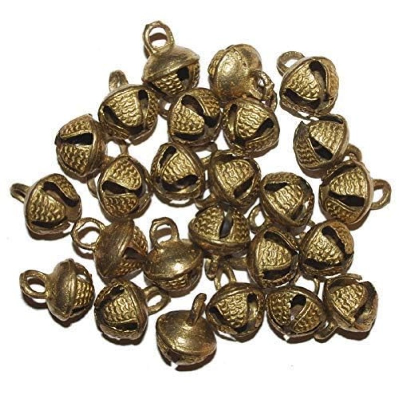 UAPAN Brass Ghungroo Ankle Bells Loose Beads (50 Nos), Gold UAPAN Brass Ghungroo Ankle Bells Loose Beads (50 Nos), Gold