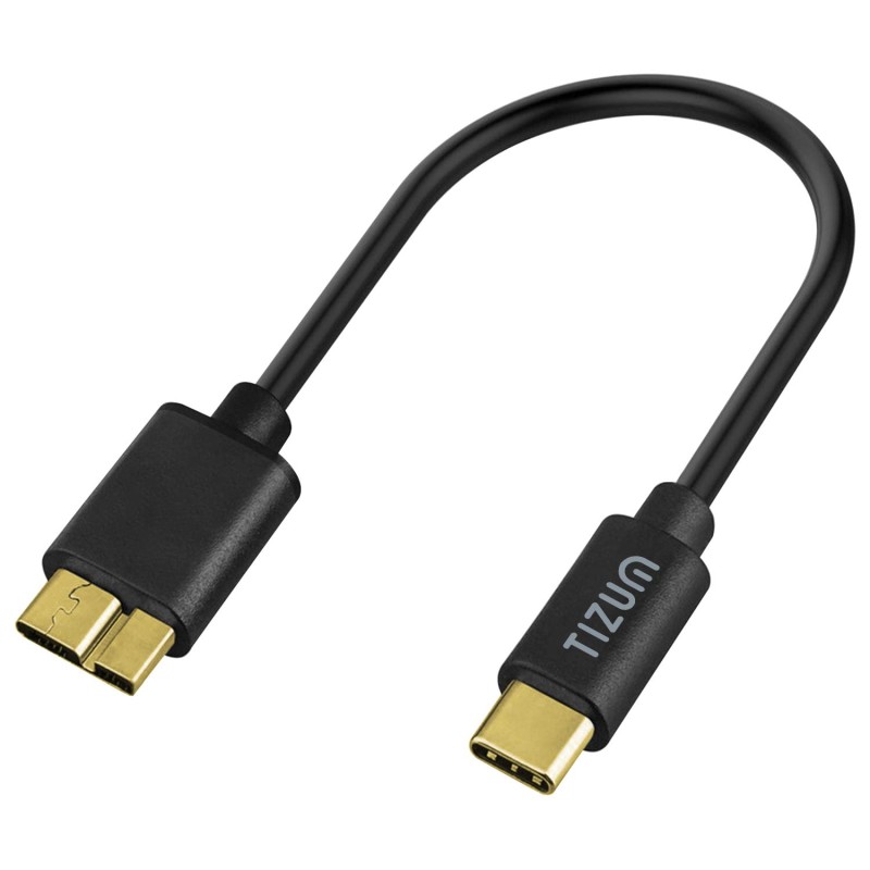 Tizum Z97- USB Type-C to Micro-B USB 3.0 (Gen 2/10 Gbps) Charger Cable, Thunderbolt 3 Compatible for Windows/Mac etc., (0.3 Meters/ 12 inch) - Black Tizum Z97- USB Type-C to Micro-B USB 3.0 (Gen 2/10 Gbps) Charger Cable, Thunderbolt 3 Compatible for Windows/Mac etc., (0.3 Meters/ 12 inch) - Black