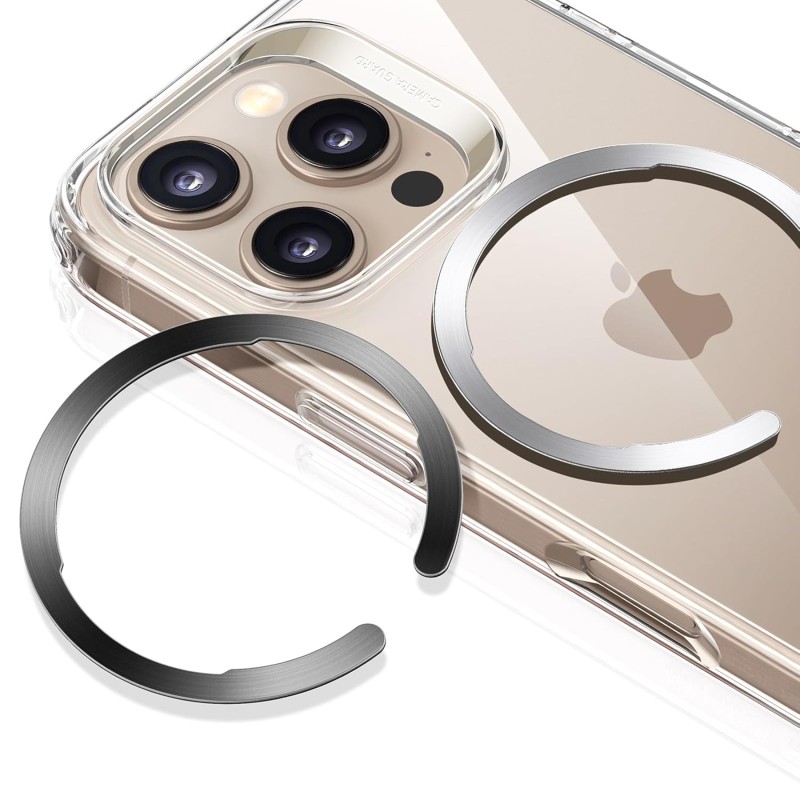 ESR Magnetic Ring 360, Compatible with MagSafe Sticker, Universal Magnetic Kit for iPhone 16/15/14/13/12/11/X Series, Galaxy Samsung and More, 2 Pack, MagSafe Accessories, Black and Silver ESR Magnetic Ring 360, Compatible with MagSafe Sticker, Universal Magnetic Kit for iPhone 16/15/14/13/12/11/X Series, Galaxy Samsung and More, 2 Pack, MagSafe Accessories, Black and Silver