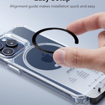 ESR Magnetic Ring 360, Compatible with MagSafe Sticker, Universal Magnetic Kit for iPhone 16/15/14/13/12/11/X Series, Galaxy Samsung and More, 2 Pack, MagSafe Accessories, Black and Silver ESR Magnetic Ring 360, Compatible with MagSafe Sticker, Universal Magnetic Kit for iPhone 16/15/14/13/12/11/X Series, Galaxy Samsung and More, 2 Pack, MagSafe Accessories, Black and Silver