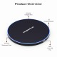 Ambrane Wireless Charger, 10W Output, Qi Wireless Charging Pad, Led Indicator for Charging, Compact and Sleek Design (Wc-38, Black), Normal, Smartphone, Black