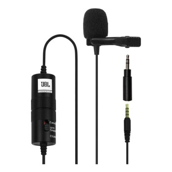 JBL Commercial CSLM20B Auxiliary Omnidirectional Lavalier Microphone With Battery For Content Creation, Voiceover/Dubbing, Recording (Black,Small)