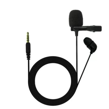 JBL Commercial CSLM20 Auxiliary Omnidirectional Lavalier Microphone, Earphone For calls, Video Conferences, And Monitoring, Black, Small