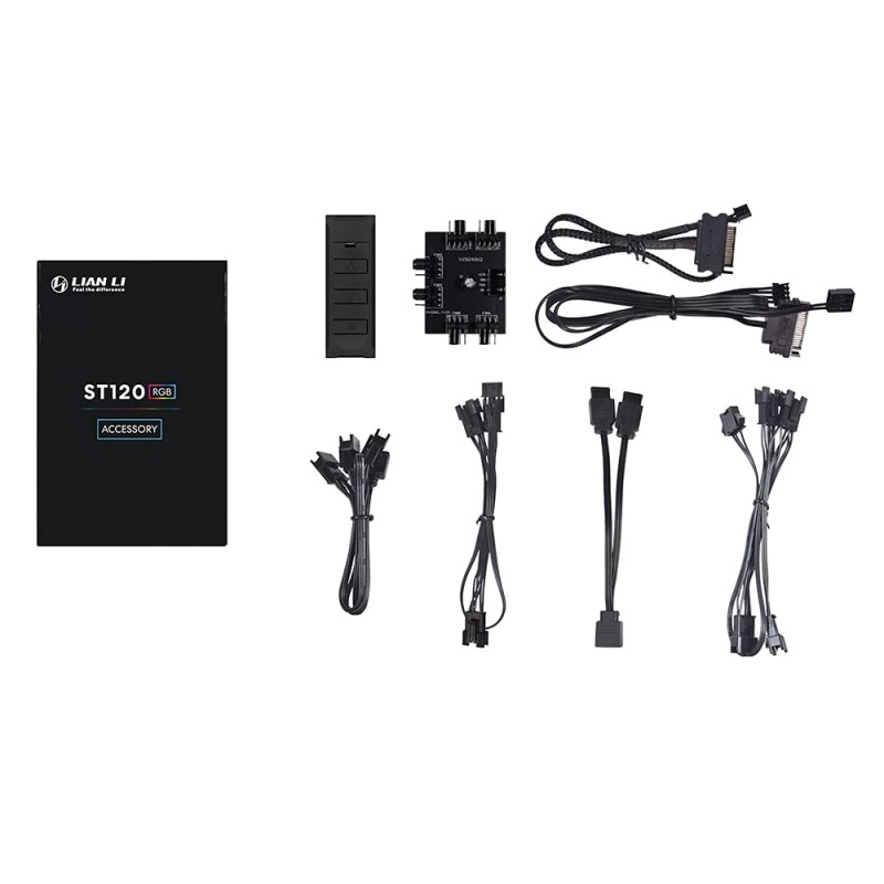 Lian Li ST120 RGB - Black | 120mm PWM ARGB Case Fan with ARGB Controller (Triple Pack) - G99.12STS3B.in Lian Li ST120 RGB - Black | 120mm PWM ARGB Case Fan with ARGB Controller (Triple Pack) - G99.12STS3B.in