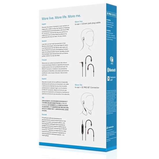 Sennheiser Professional Audio Sennheiser Ie 100 Pro Wireless Monitoring In Ear Earphone - Black With Built-In Mic For Your Backcase For Mobile Phone, Pc Or Tablet. Passive Noise Cancellation